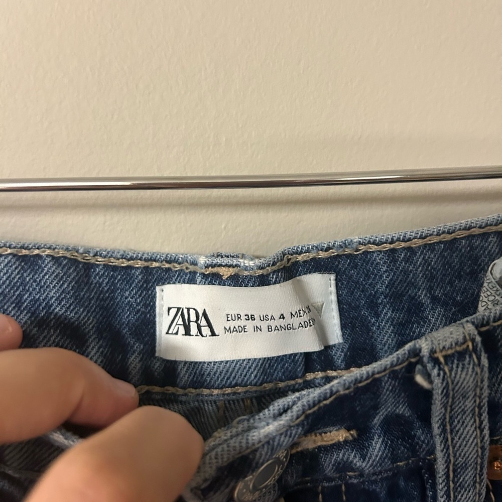 Zara Dark Blue Straight Leg Jeans - Picture 4 of 4